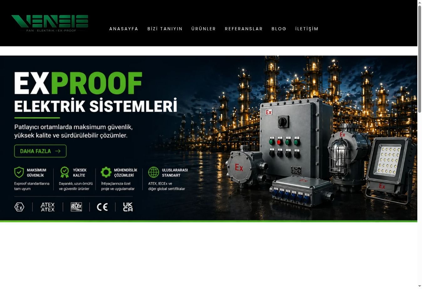 Exproof Elektrik ana sayfa görüntüsü